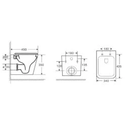 T052E Wall Hung Rimless Pan With RT Cistern -HERA Bathware Sales t052e wall hung rimless pan with rt cisterngloss whitepan onlytoiletbest bm 434085