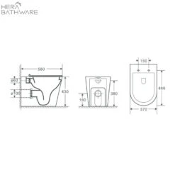 T1003D Floor Mount Rimless Pan With RT Cistern -HERA Bathware Sales t1003d floor mount rimless pan with rt cisterngloss whitebb02 whitetoiletbest bm 133951