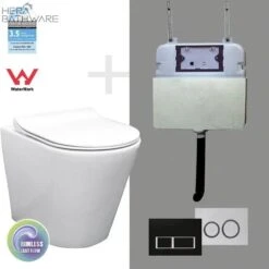 T1003D Floor Mount Rimless Pan With RT Cistern