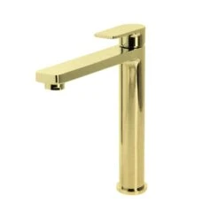 THE GABE LEVA HI RISE BASIN MIXER – BRUSHED GOLD