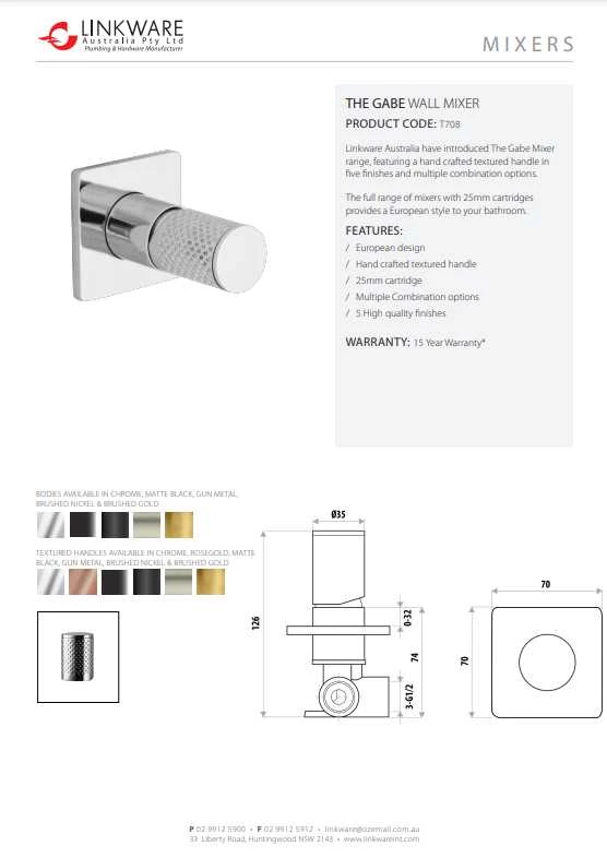 THE GABE Shower Mixer - Brushed Nickel THE GABE Shower Mixer - Brushed Nickel -HERA Bathware Sales the gabe shower mixer brushed nickelbrushed nickelshower mixerlinkware 843477
