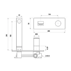 THE GABE Wall Basin Mixer - Matte Black -HERA Bathware Sales the gabe wall basin mixer matte blackrose gold handlematte blackwall basin mixerlinkware 499371