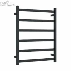 Thermogroup BS48MB Matt Black Square Ladder Heated Towel Rail 600*800*120mm