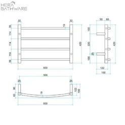 Thermogroup CR40M Curved Round Ladder Heated Towel Rail 600*420*150mm 4 Thermogroup CR40M Curved Round Ladder Heated Towel Rail 600*420*150mm -HERA Bathware Sales thermogroup cr40m curved round ladder heated towel rail 600420150mmstainless steelheated towel railthermogroup 670985