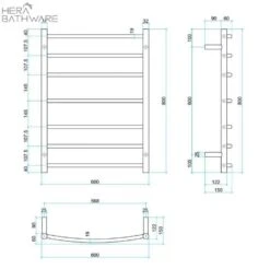 Thermogroup CR44M Curved Round Ladder Heated Towel Rail 600*800*150mm -HERA Bathware Sales thermogroup cr44m curved round ladder heated towel rail 600800150mmstainless steelheated towel railthermogroup 715426