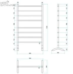 Thermogroup FS66E Straight Round Free-Standing Heated Towel Rail 600*1080*300mm -HERA Bathware Sales thermogroup fs66e straight round free standing heated towel rail 6001080300mmstainless steelheated towel railthermogroup 112102