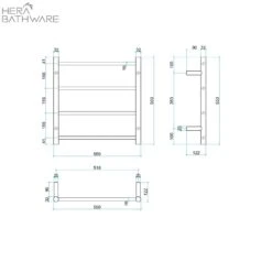 Thermogroup SR25MB Matt Black Round Ladder Heated Towel Rail 550*550*122mm -HERA Bathware Sales thermogroup sr25mb matt black round ladder heated towel rail 550550122mmmatte blackheated towel railthermogroup 268582