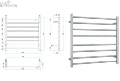 Thermogroup SR33M Straight Round Ladder Heated Towel Rail 750*700*122mm 4 Thermogroup SR33M Straight Round Ladder Heated Towel Rail 750*700*122mm -HERA Bathware Sales thermogroup sr33m straight round ladder heated towel rail 750700122mmstainless steelheated towel railthermogroup 679269