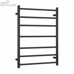 Thermogroup SR44MB Matt Black Round Ladder Heated Towel Rail 600*800*122mm