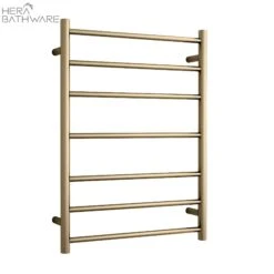Thermogroup SR44MBB Brushed Brass Round Ladder Heated Towel Rail 600*800*122mm