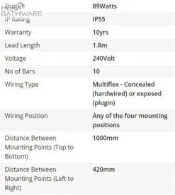 Thermogroup SS19M Straight Square Ladder Heated Towel Rail 450*1200*120mm -HERA Bathware Sales thermogroup ss19m straight square ladder heated towel rail 4501200120mmstainless steelheated towel railthermogroup 972740