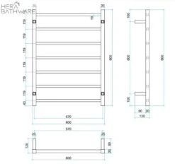 Thermogroup SS4412 12Volt Straight Square Ladder Heated Towel Rail 600*800*120mm 4 Thermogroup SS4412 12Volt Straight Square Ladder Heated Towel Rail 600*800*120mm -HERA Bathware Sales thermogroup ss4412 12volt straight square ladder heated towel rail 600800120mmstainless steelheated towel railthermogroup 145369