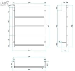 Thermogroup USR54B Matt Black Straight Non-Heated Round Ladder Towel Rail 630*800*122mm 4 Thermogroup USR54B Matt Black Straight Non-Heated Round Ladder Towel Rail 630*800*122mm -HERA Bathware Sales thermogroup usr54b matt black straight non heated round ladder towel rail 630800122mmmatte blackheated towel railthermogroup 158800