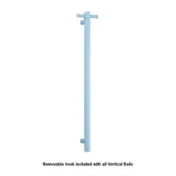 Thermogroup VS900HBL Horizon Blue Straight Round Vertical Single Heated Towel Rail-W142xH900xD100mm