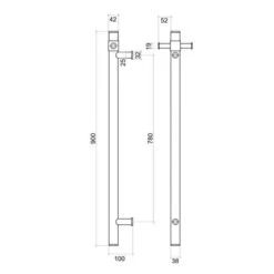 Thermogroup VS900HBL Horizon Blue Straight Round Vertical Single Heated Towel Rail-W142xH900xD100mm -HERA Bathware Sales thermogroup vs900hbl horizon blue straight round vertical single heated towel rail w142xh900xd100mmhorizon blueheated towel railthermogroup 777764