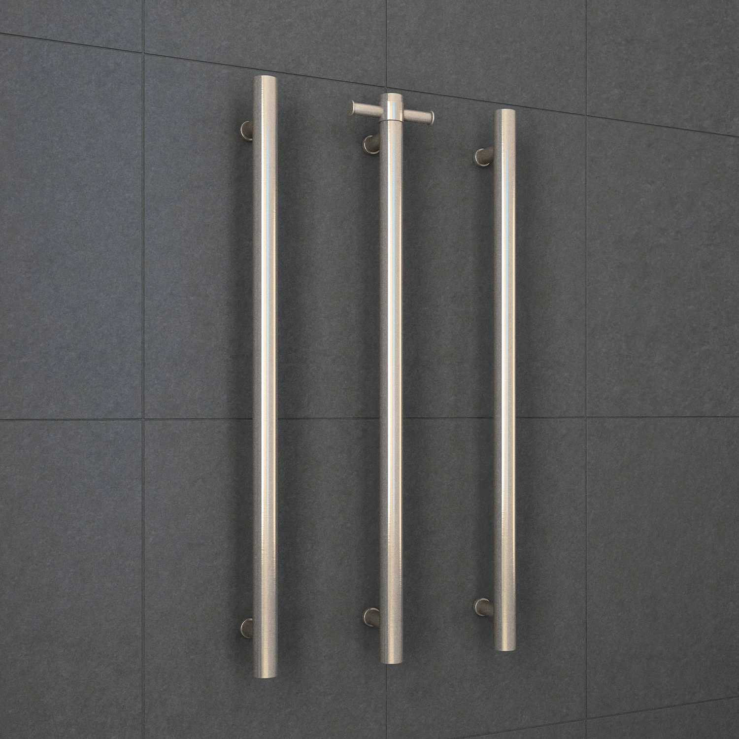 Thermogroup VS900HBN BrushedNickel Round Vertical Single Heated Towel Rail-W142xH900xD100mm Thermogroup VS900HBN BrushedNickel Round Vertical Single Heated Towel Rail-W142xH900xD100mm -HERA Bathware Sales thermogroup vs900hbn brushed nickel round vertical single heated towel rail w142xh900xd100mmheated towel railthermogroup 605787