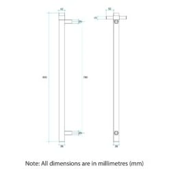 Thermogroup VS900SH Square Vertical Single Bar Heated Towel Rail -HERA Bathware Sales thermogroup vs900sh square vertical single bar heated towel railchromeheated towel railthermogroup 445668