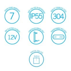 Thermogroup VS900SH Square Vertical Single Bar Heated Towel Rail -HERA Bathware Sales thermogroup vs900sh square vertical single bar heated towel railchromeheated towel railthermogroup 627259
