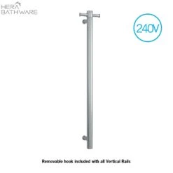 Thermogroup VSH900H Brushed Finish 240Volt Vertical Single Heated Rail