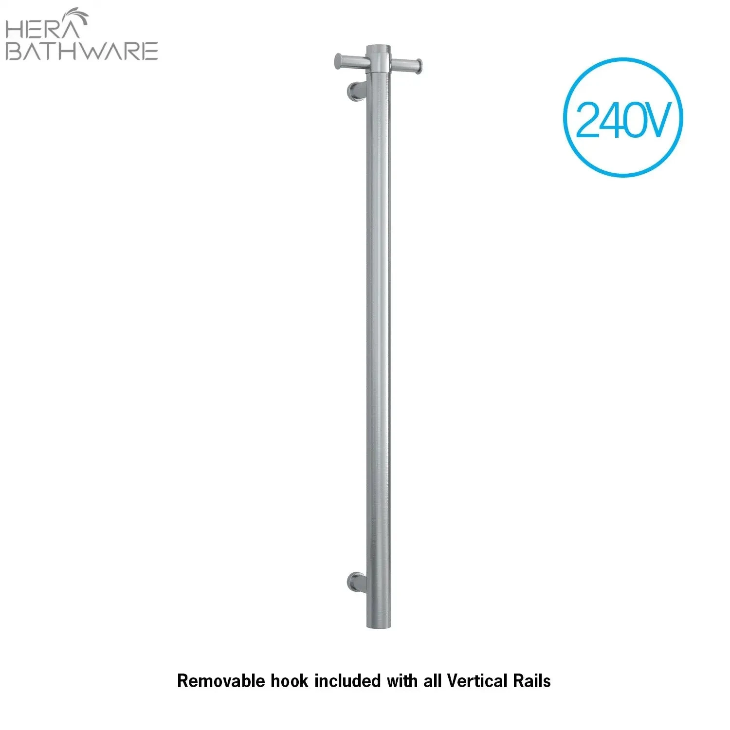 Thermogroup VSH900H Brushed Finish 240Volt Vertical Single Heated Rail Thermogroup VSH900H Brushed Finish 240Volt Vertical Single Heated Rail -HERA Bathware Sales thermogroup vsh900h brushed finish 240volt vertical single heated railbrushed stainlessheated towel railthermogroup 705024