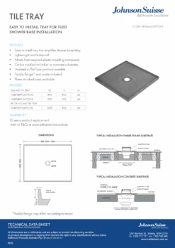 Tile Tray Centre Waste | Johnson Suisse -HERA Bathware Sales tile tray centre waste johnson suisse1200900mmshower basejohnson suisse 560441