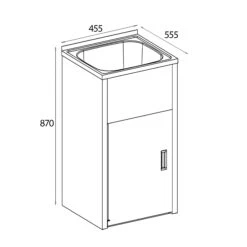 Tulsa Laundry Troughs With Metal Cabinet 27 - 45 Litre -HERA Bathware Sales tulsa laundry troughs with metal cabinet 27 45 litre35l compactgloss whitelaundry cabinetbest bm 352252