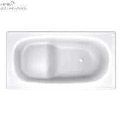 Ultra Compact Shower Bath With Seat 1050mm Enamelled Steel