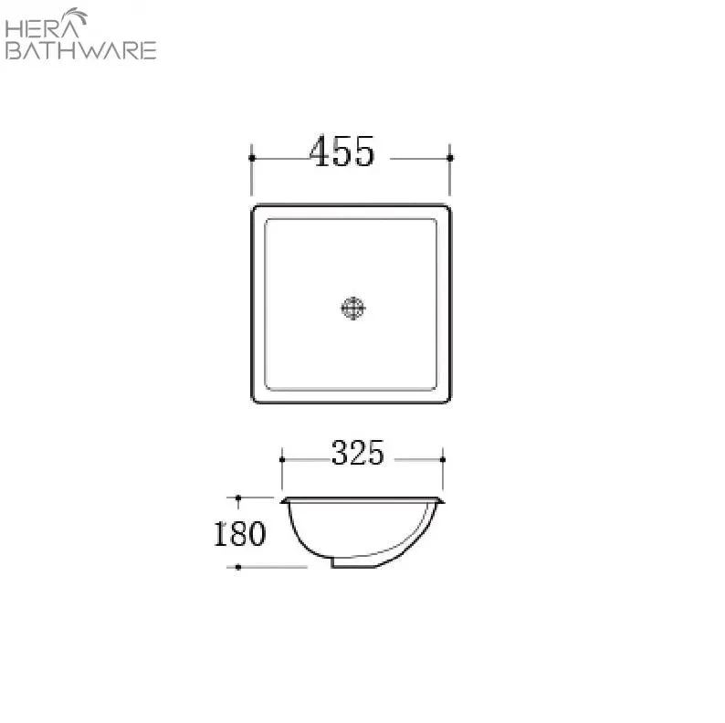 Under Counter Ceramic Basin SIZE: 455X325X180mm Under Counter Ceramic Basin SIZE: 455X325X180mm -HERA Bathware Sales under counter ceramic basin size 455x325x180mmgloss whitebasinkdk bathware 810753