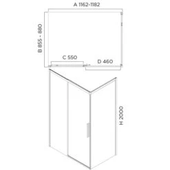 Urban Slider Shower Screen 1200 X 900mm | 2000mm High | Oceano -HERA Bathware Sales urban slider shower screen 1200 x 900mm 2000mm high oceanomatte blackshower screenoceano 433826 1