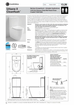 URBANE II Cleanflush® Wall Face Close Coupled Toilet Suite (WITH GERMGARD®) | CAROMA -HERA Bathware Sales urbane ii cleanflush wall face close coupled toilet suite with germgard caromaback entry universal traptoiletcaroma 473941