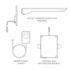 URBANE II Sensor 180mm Wall Outlet Tap - Trim Kit | Caroma 8 URBANE II Sensor 180mm Wall Outlet Tap - Trim Kit | Caroma -HERA Bathware Sales urbane ii sensor 180mm wall outlet tap trim kit caromagun metalwall basin mixercaroma 585671