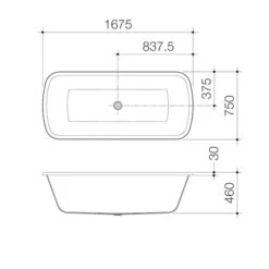 URBANE Island Drop In Bath 1675mm | Caroma -HERA Bathware Sales urbane island drop in bath 1675mm caromagloss white1700mmbathtubcaroma 503591