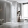 Valentina Fully Frameless Shower Screen - 2100mm Height - Hinge Door - Front And Return - Multiple Sizes -HERA Bathware Sales valentina fully frameless shower screen 2100mm height hinge door front and return multiple sizes600 9000mmbrushed silvershower screenbella vista 637758 1