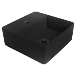Venezia Square Countertop Basin 350x350mm -HERA Bathware Sales venezia square countertop basin 350x350mmmatte black pop upgraphitebasinjohnson suisse 719620