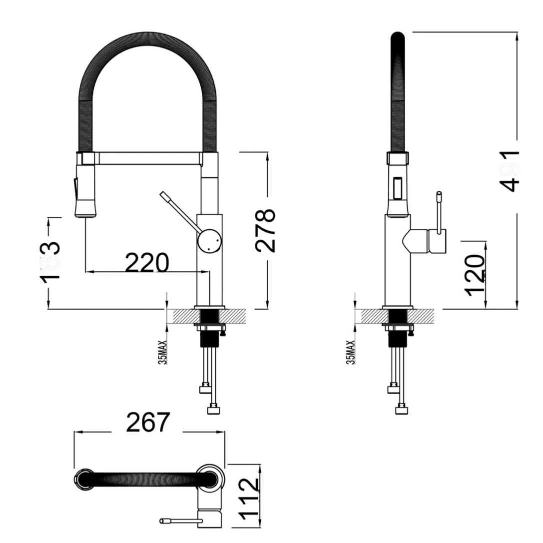 VENO Kitchen Mixer - Chrome VENO Kitchen Mixer - Chrome -HERA Bathware Sales veno kitchen mixer chromechromekitchen mixerbella vista 132603
