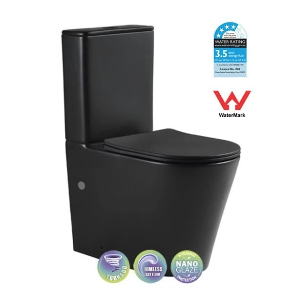 VERA Tornado Rimless Back to Wall Toilet Suite VERA Tornado Rimless Back To Wall Toilet Suite -HERA Bathware Sales vera tornado rimless back to wall toilet suitematte blacktoiletbest bm 632912