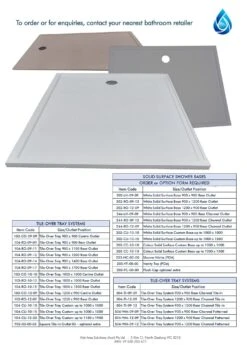 Versa-tile Solid Surface Shower Base 900x900 *Multi Colour Options Available* 7 Versa-tile Solid Surface Shower Base 900x900 *Multi Colour Options Available* -HERA Bathware Sales versa tile solid surface shower base multi colour options availablesnow white 033a900x1200 waste outlet at 900 sideshower baseversa tile 225047 1