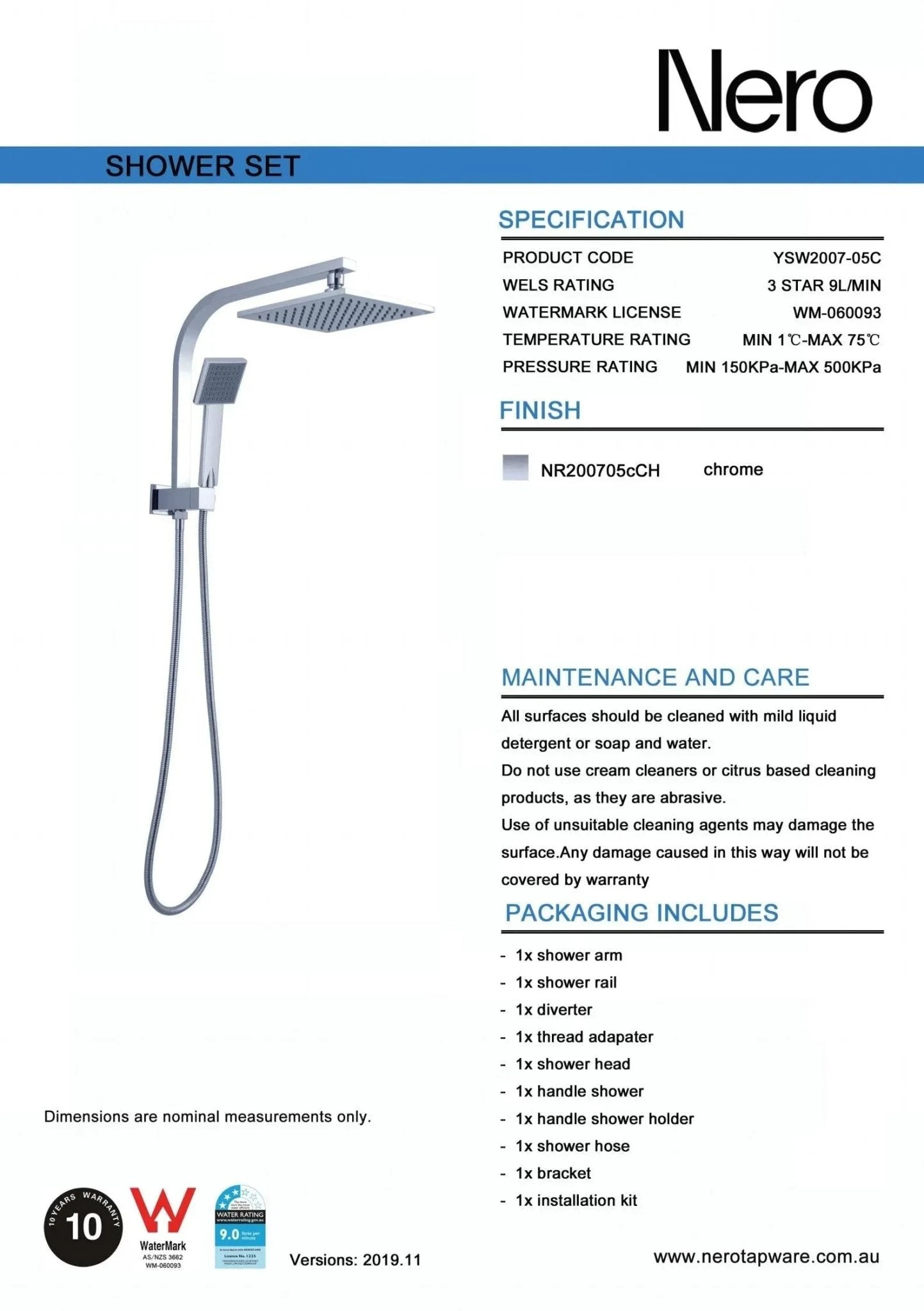 Vibe 2 in 1 Shower Set - Chrome Vibe 2 In 1 Shower Set - Chrome -HERA Bathware Sales vibe 2 in 1 shower set chromechromeshower setnero tapware 697801