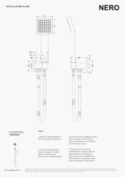 VIBE Shower Bracket - Chrome -HERA Bathware Sales vibe shower bracket chromechromehand showernero tapware 690818
