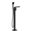 VIBE Square Floor Mount Mixer With Handshower - Matte Black -HERA Bathware Sales vibe square floor mount mixer with handshower matte blackmatte blackfloor bath mixernero tapware 376339