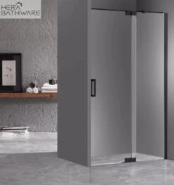 Violet 10mm Frameless Pivot Standard Size Front & Return Set | Convex -HERA Bathware Sales violet 10mm frameless pivot standard size front return set convex900 x 900mmmatte blackshower screenconvex 520060