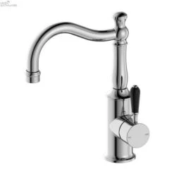 YORK Basin Mixer Hook Spout -HERA Bathware Sales york basin mixer hook spoutblack porcelainchromebasin mixernero tapware 488585