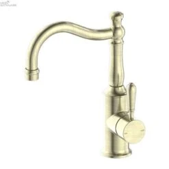 YORK Basin Mixer Hook Spout -HERA Bathware Sales york basin mixer hook spoutmetalaged brassbasin mixernero tapware 266548
