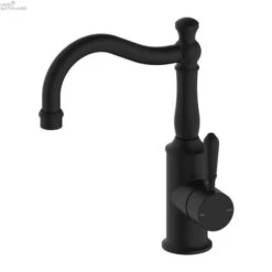 YORK Basin Mixer Hook Spout -HERA Bathware Sales york basin mixer hook spoutmetalmatte blackbasin mixernero tapware 759188