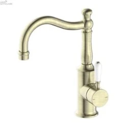 YORK Basin Mixer Hook Spout -HERA Bathware Sales york basin mixer hook spoutwhite porcelainaged brassbasin mixernero tapware 455474