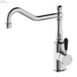 YORK Kitchen Mixer Hook Spout -HERA Bathware Sales york kitchen mixer hook spoutblack porcelainchromekitchen mixernero tapware 995600