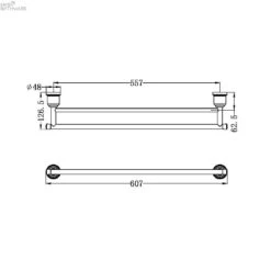 YORK Towel Rail 600mm Single/Double -HERA Bathware Sales york towel rail 600mm singledoublechromedouble towel railtowel railnero tapware 379289
