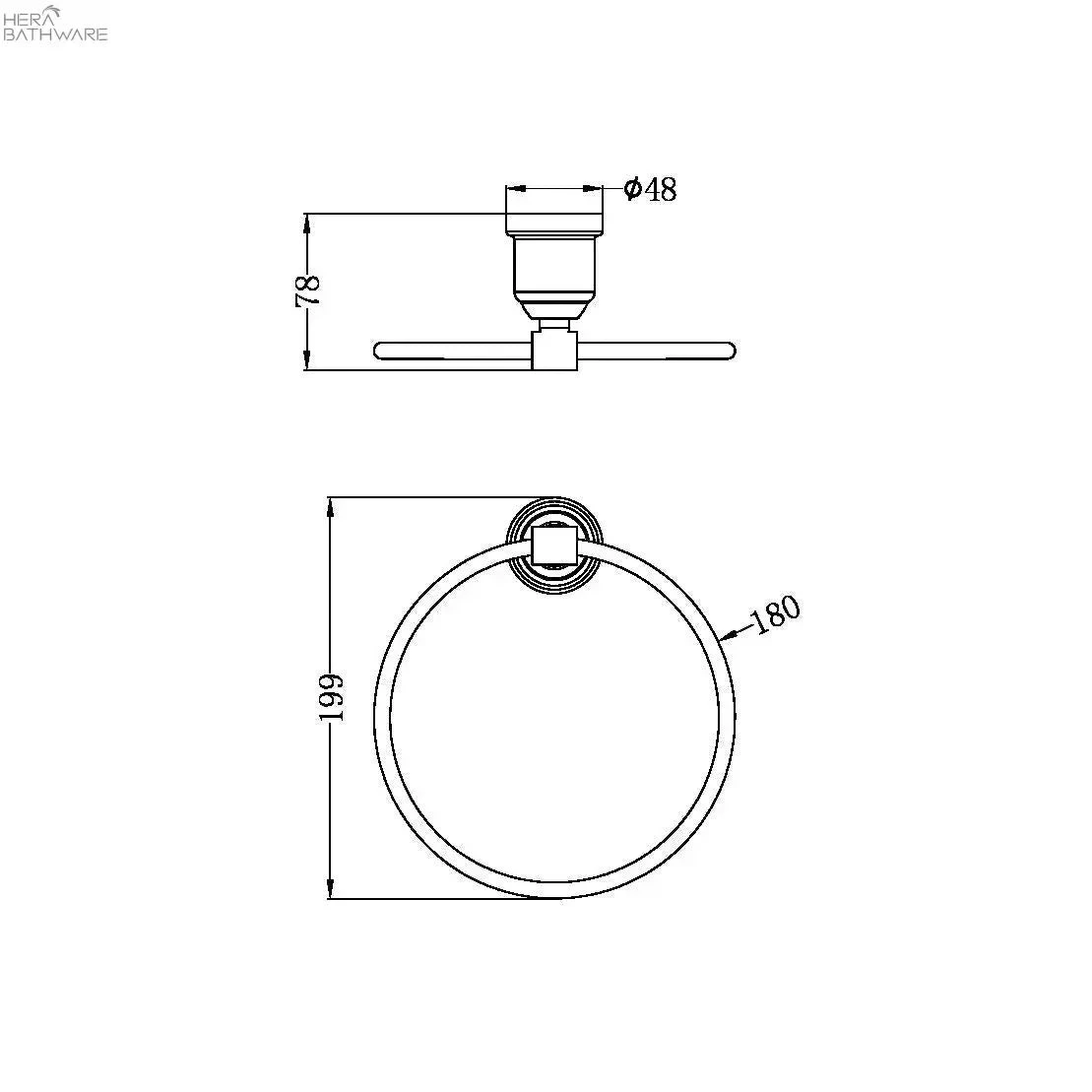 YORK Towel Ring YORK Towel Ring -HERA Bathware Sales york towel ringaged brasshand towel railnero tapware 780285