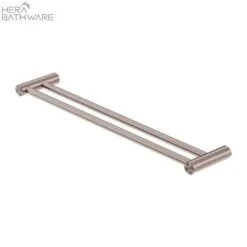 Zen SS316L 600mm Outdoor Towel Rail -HERA Bathware Sales zen ss316l 600mm outdoor towel railbrushed bronzedouble towel railsshower shelfnero tapware 970029