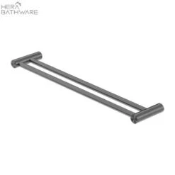 Zen SS316L 600mm Outdoor Towel Rail -HERA Bathware Sales zen ss316l 600mm outdoor towel railgraphitedouble towel railsshower shelfnero tapware 599527